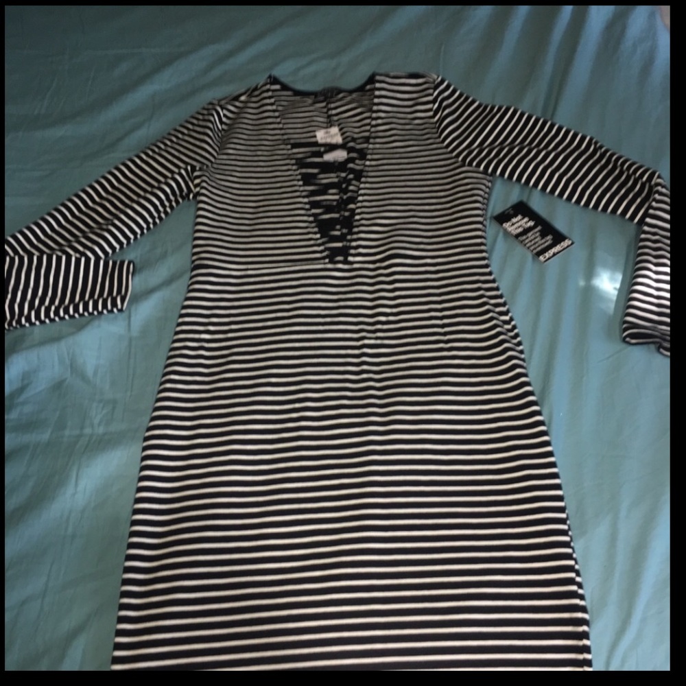 Black and White stripped Express dress. SEXY!